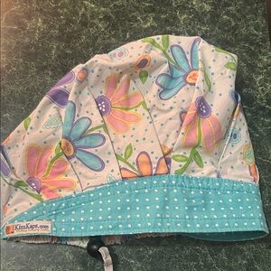 Floral KimKap bouffant scrub cap with Adjustable Strap